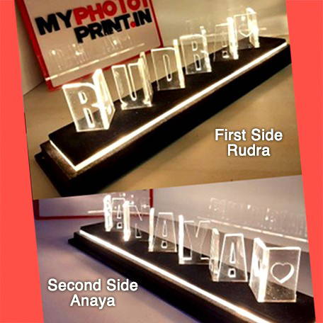 Customized Led Flip Name - Two Names Multicolor Led Light #910