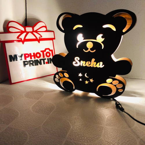 Customized Teddy Bear Name Board With Multicolor Led and Remote #925