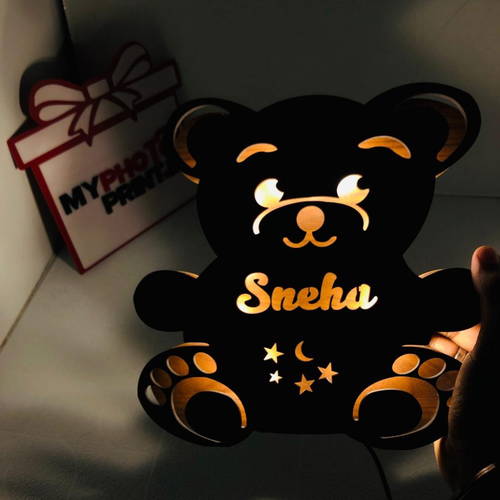 Customized Teddy Bear Name Board With Multicolor Led and Remote #925