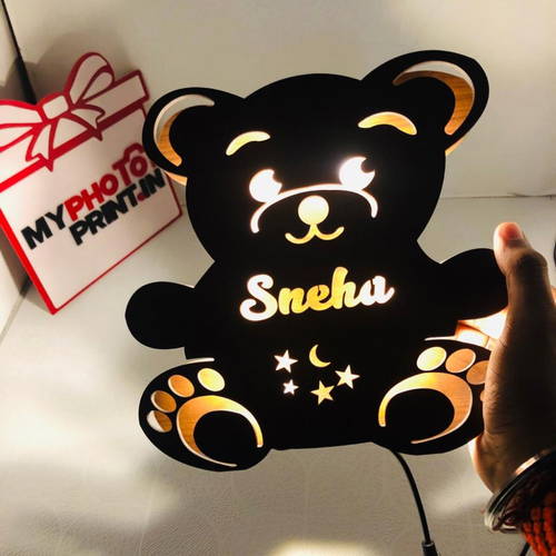 Customized Teddy Bear Name Board With Multicolor Led and Remote #925