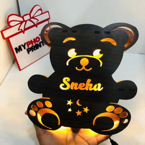 Customized Teddy Bear Name Board With Multicolor Led and Remote #925