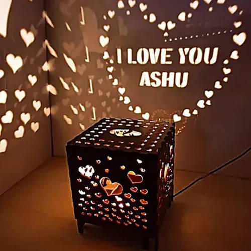 Expertly Crafted Royal Wooden Shadow Box Night Lamp - Personalize with a Name, Quote, or Message for a Memorable Gift