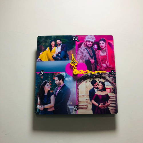 Customized Photo Table Clock | 4 Photos & Name/Text