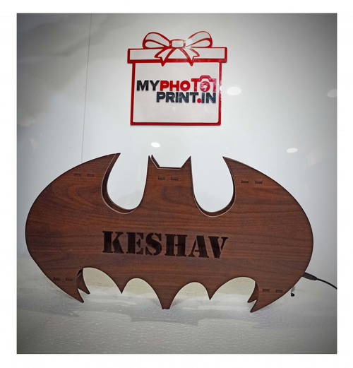 Customized Batman Name Board With 7 Different Lights And Remote /Wooden LED Back lit Batman Wall Light