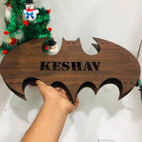 Customized Batman Name Board With 7 Different Lights And Remote /Wooden LED Back lit Batman Wall Light