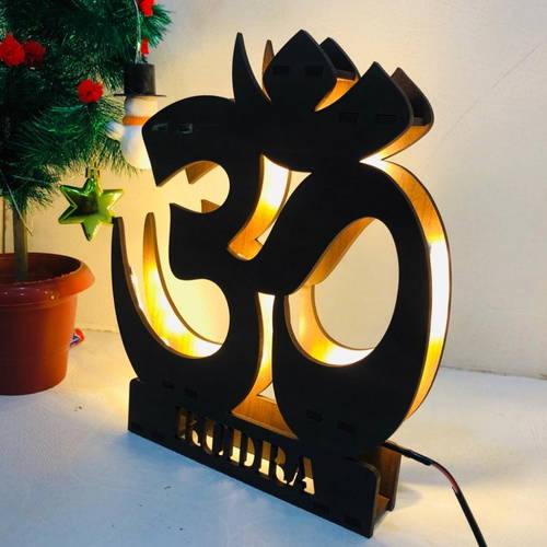 Customized Om Religious Name Board Multicolor Led and Remote #960