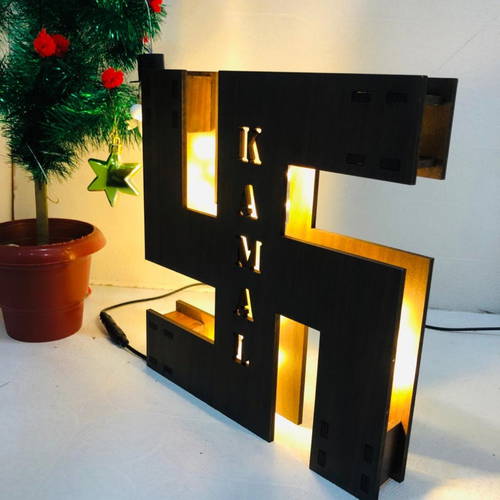 Customized Swastik Religious Name Board Multicolor Led and Remote #961