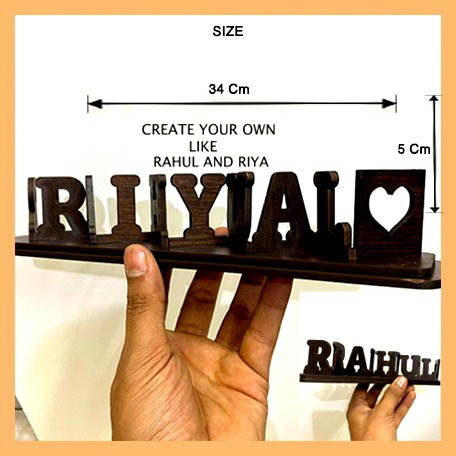 Two-Faced Wooden Flip Name Gift for Lovers with Couple Names