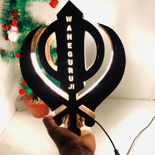 Khanda Sahib Religious Name Board Multicolor Led and Remote #971