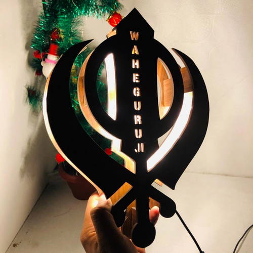 Khanda Sahib Religious Name Board Multicolor Led and Remote #971