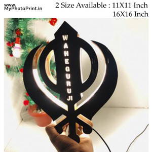 Khanda Sahib Religious Name Board Multicolor Led and Remote #971