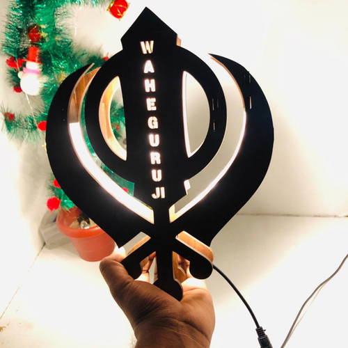 Khanda Sahib Religious Name Board Multicolor Led and Remote #971