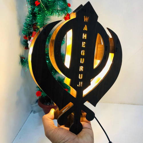 Khanda Sahib Religious Name Board Multicolor Led and Remote #971