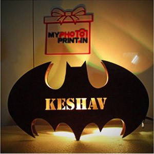 Customized Batman Name Board With 7 Different Lights And Remote /Wooden LED Back lit Batman Wall Light