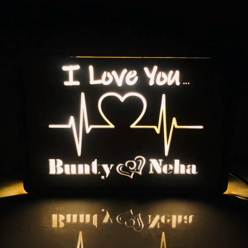 Customized Heartbeat Led Box With Your Name #994