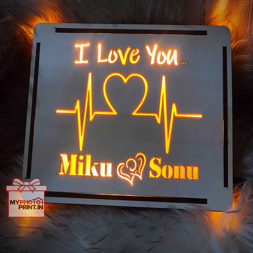 Customized Heartbeat Led Box With Your Name #994