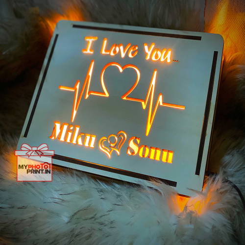 Customized Heartbeat Led Box With Your Name #994