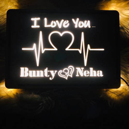 Customized Heartbeat Led Box With Your Name #994