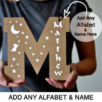 Customized A to Z Wooden Name Board #999