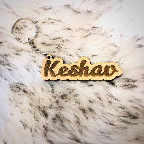 Customized Wooden Name Keychain