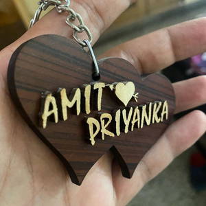 Customized Stylish Wooden Name Keychain