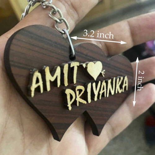 Customized Stylish Wooden Name Keychain