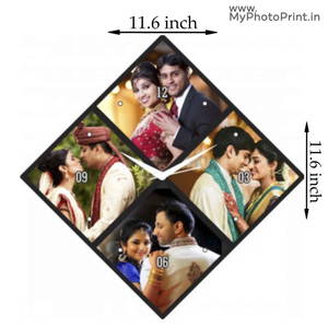 Customized MyPhotoPrint Photo Wall Clock | 4 Photos