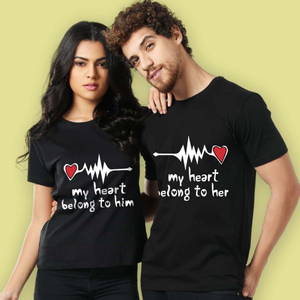 My Heart Belong To Him & My Heart Belong To Her T-Shirt