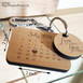 Engraved Calendar Keychain Wooden