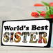 Personalized World's Best Sister Photo Frame 6 photo