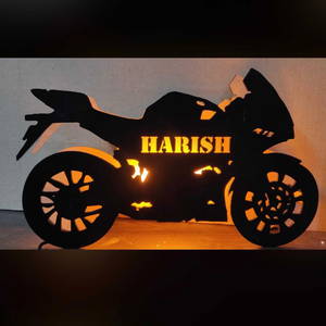 Customized Bike Wooden Name Board Multi Color Led and Remote#1255