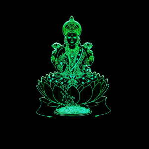 Maa Laxmi Mata Acrylic Lamp / LED Lamp with Color Changing Led and Remote #1321