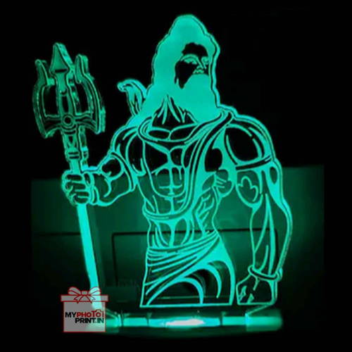 Shiv ji Plug Acrylic Night Lamp With Multicolor Lights