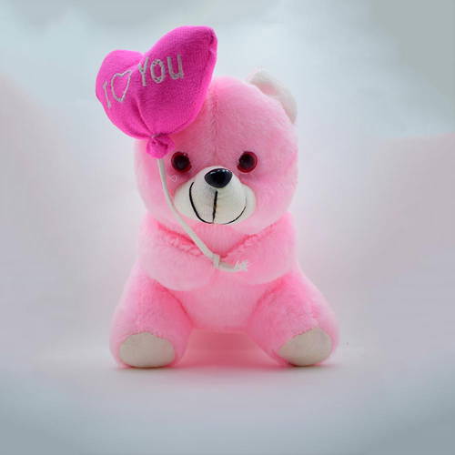 Pink Teddy With Heart Ballon / Soft Toys