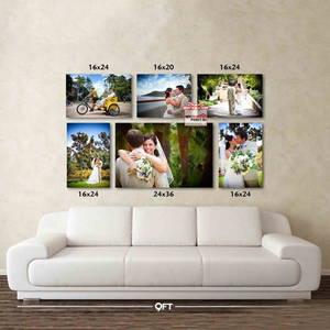 Customized Multiple Canvas On Wall (Pack OF 6) / You Can Send Photos Via WhatsApp Also After Order Or Query On WhatsApp