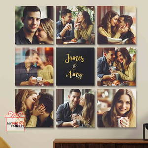 Customized Multiple Canvas Couple on wall (Pack OF 8) You Can Send Photos Via WhatsApp Also After Order Or Query On WhatsApp