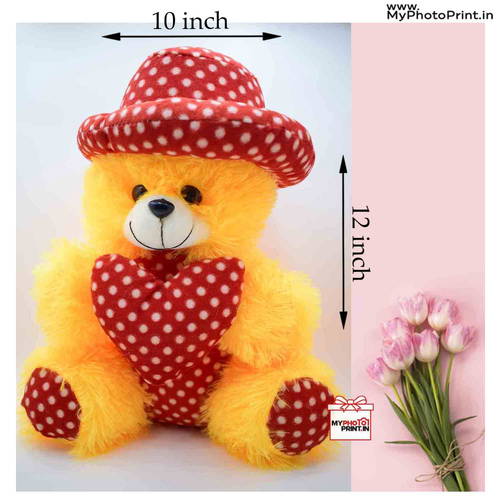 Yellow Teddy With Heart /Soft Toys