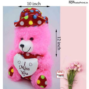 Pink Teddy With I Miss You / Soft Toys