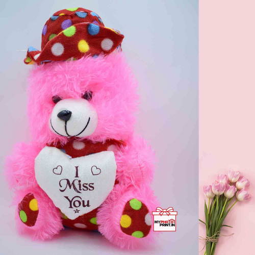 Pink Teddy With I Miss You / Soft Toys