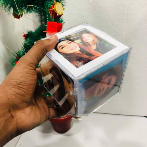 Photo Customized Rotating Cube With Led