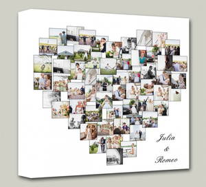 Heart Customized Multiple Photo Frame Collage Canvas With Your Names On it #1395 /Any Query Whatsapp Us After Order