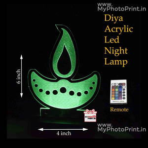 Diya Acrylic 3D illusion LED Lamp with Color Changing Led and Remote#1370 