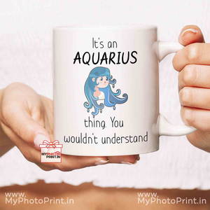 Aquarius Mug Sign With Quotes