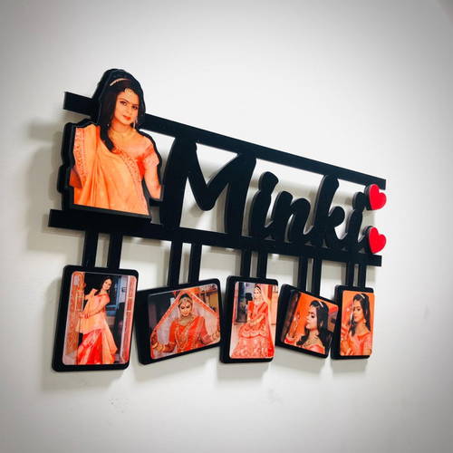 Customized Name Wooden Photo Frame Collage 6 Photos