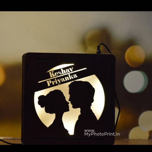 Customized Couple Face Name Board