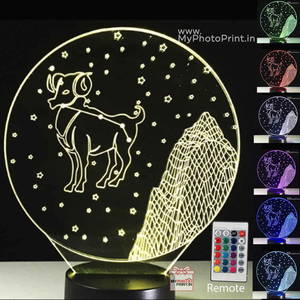 Aries Zodiac Sign Acrylic 3D illusion LED Lamp with Color Changing Led and Remote#1503