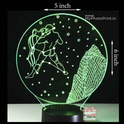 Aquarius Zodiac Sign Acrylic 3D illusion LED Lamp with Color Changing Led and Remote#1504