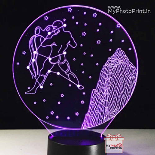 Aquarius Zodiac Sign Acrylic 3D illusion LED Lamp with Color Changing Led and Remote#1504