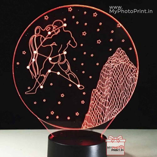 Aquarius Zodiac Sign Acrylic 3D illusion LED Lamp with Color Changing Led and Remote#1504