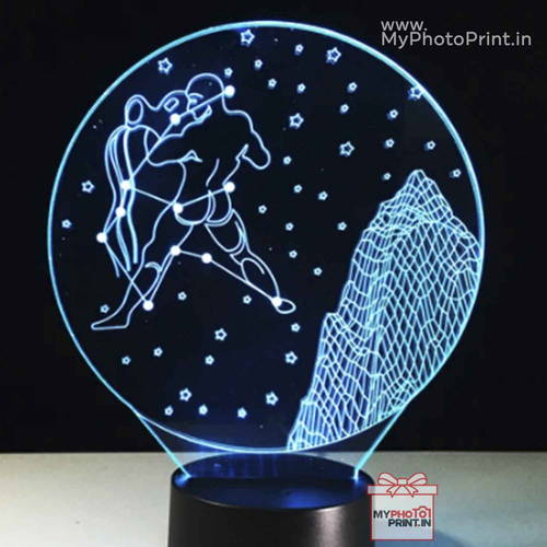 Aquarius Zodiac Sign Acrylic 3D illusion LED Lamp with Color Changing Led and Remote#1504